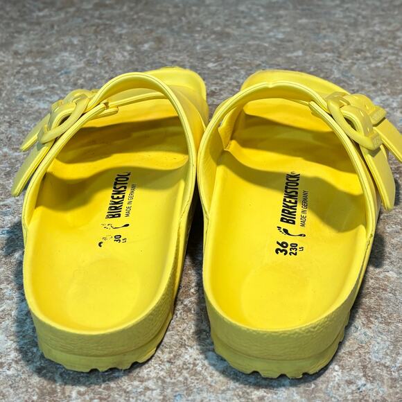 Birkenstock Arizona Essentials Yellow Lightweight Waterproof Slide Sandals 36/5 - Picture 3 of 7
